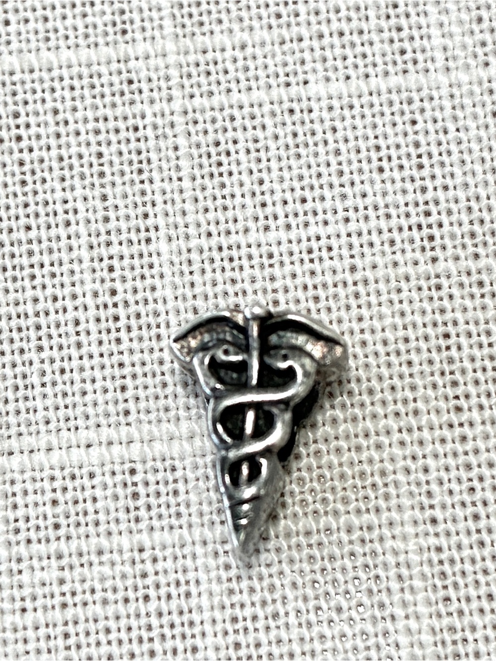 Sterling Silver Caduceus Pandora Style Bead